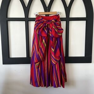 - VINTAGE Circa 1980’s Authentic Ralph Lauren 100% Silk Multicolor Midi Sk…